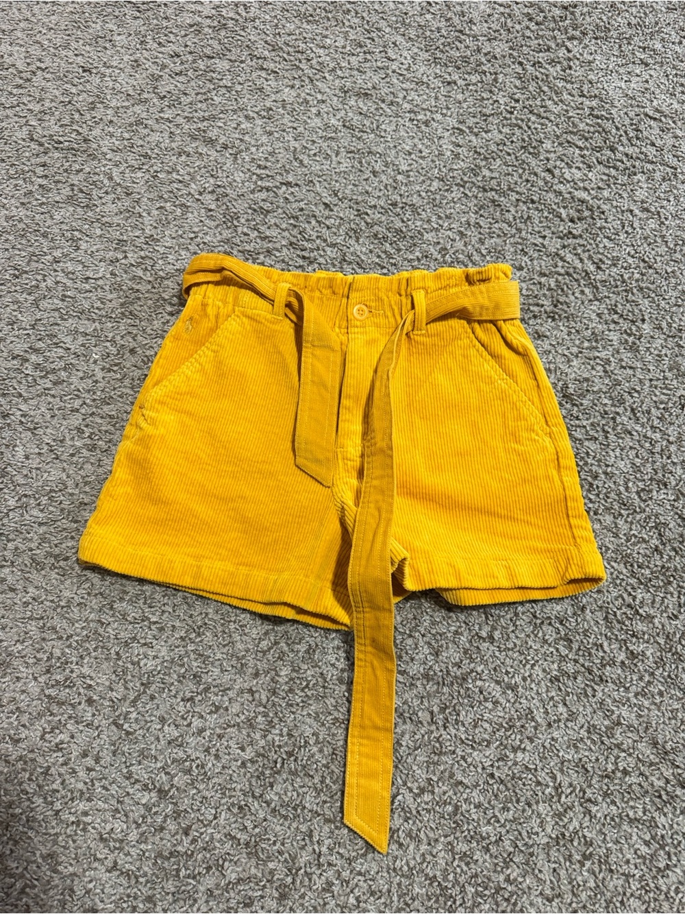 Polo Ralph Lauren KID Yellow Corduroy Tie-Waist Shorts